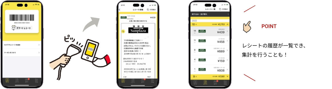 電子レシートアプリの説明画像