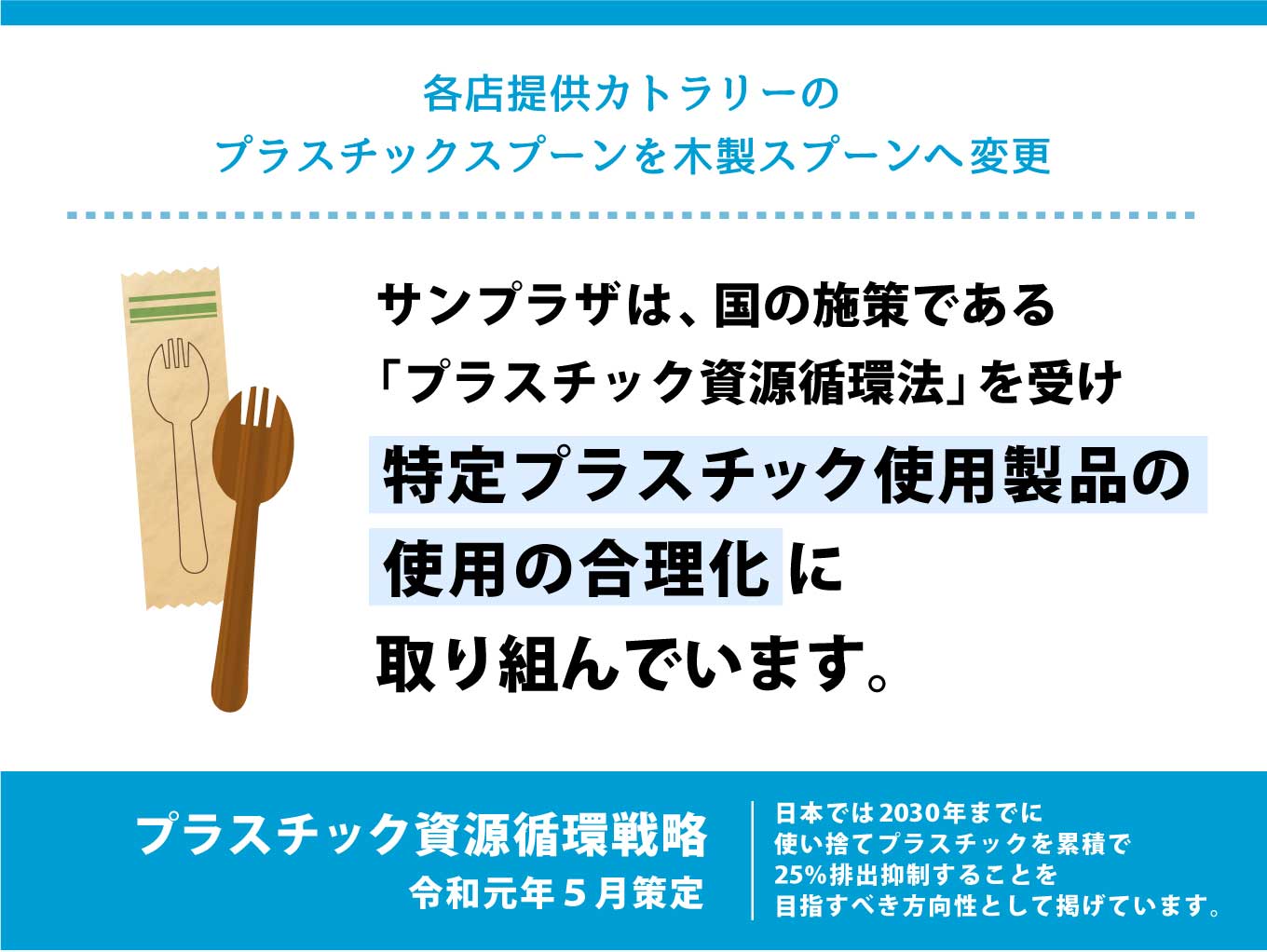 サンプラザは地球環境保護の観点からプラスチック削減に取り組んでいます