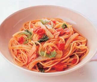 大阪産しろ菜と素材美味ベーコンのトマトスパゲティの画像